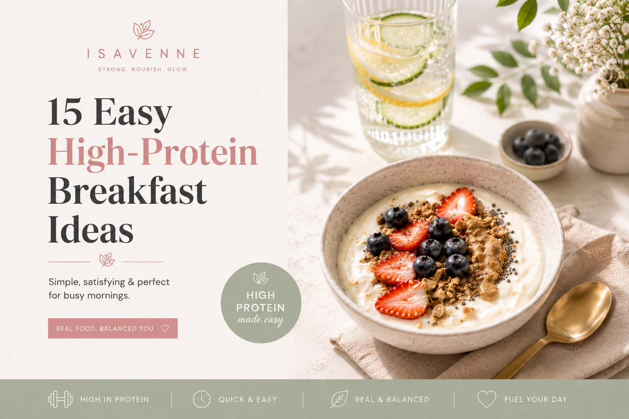 High-protein breakfast bowl with Greek yogurt, berries and granola